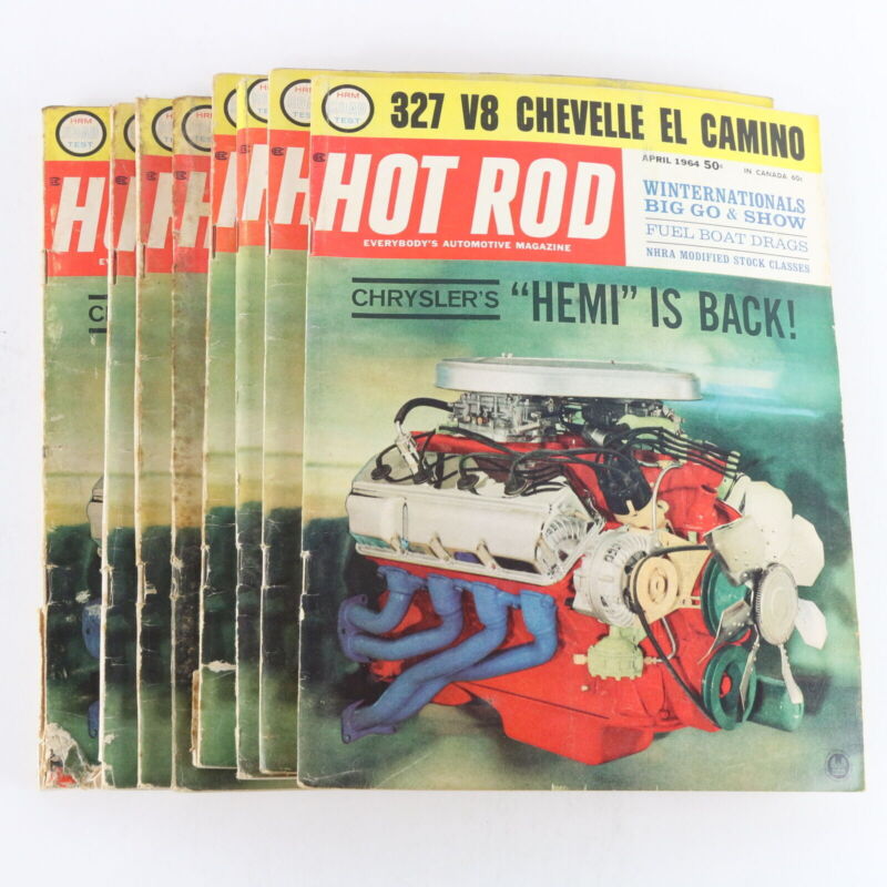 Lot Of 8 Hot Rod 327 Chevelle El Camino April 1964 Vintage Car Magazines