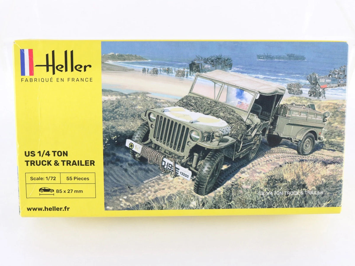 US 1/4 Ton Truck & Trailer Heller 1:72 Sealed Military Kit