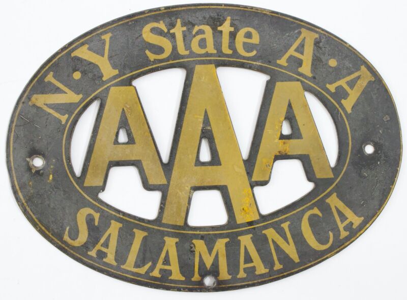 N.Y. State A.A Salamanca AAA 5.5��� Metal License Topper VERY RARE