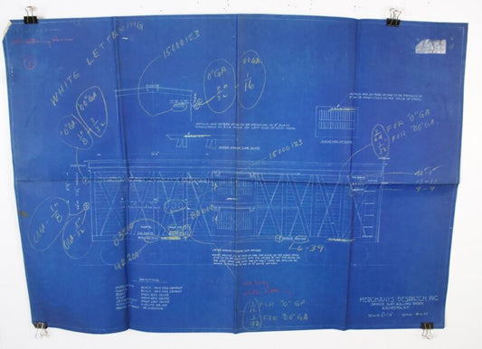 NELX Refrigerator Reefer Lettering Merchants Despatch 1937 Blueprint 28���