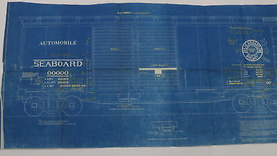 Seaboard Air Line Standard Lettering Steel Auto Car Blueprint C7-3248 1934 61.5"