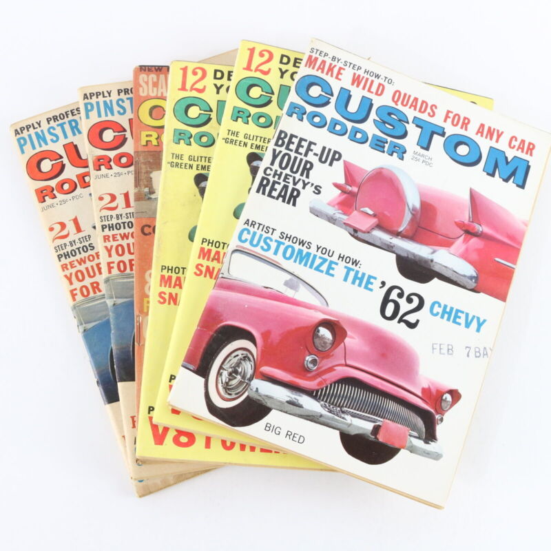 Lot Of 6 Custom Rodder Mar Apr May June 1962 Vintage Car Magazines