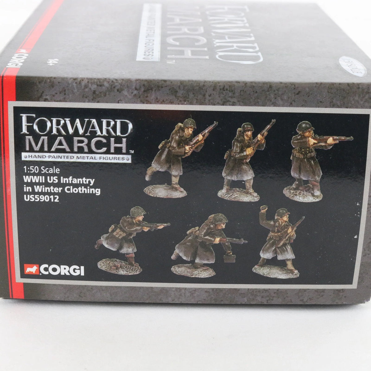 WW2 US Infantry Soldiers In Winter Clothing Forward March Corgi 1:50 Metal