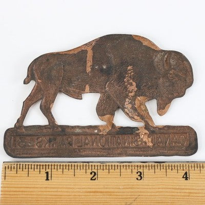 1931 Copper Canada's National Parks Buffalo Radiator Badge Souvenir SCARCE