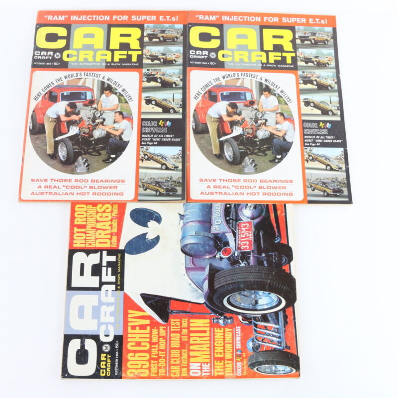 Lot Of 5 Car Craft August September October 1965 Vintage Car Magazines