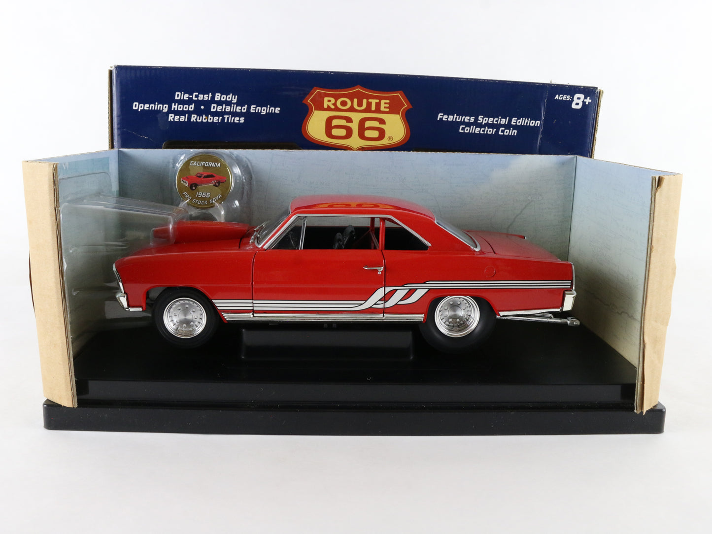 1966 Chevy Nova Pro Stock California Route 66 Kmart 1:18 Red Model Car