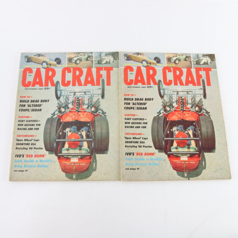 Lot Of 5 Car Craft Starbird Drag Body September August 1960 Car Magazines