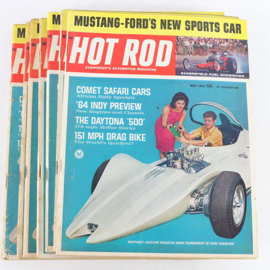 Lot Of 7 Hot Rod Mustang Fords Sports Car May 1964 Vintage Car Magazines