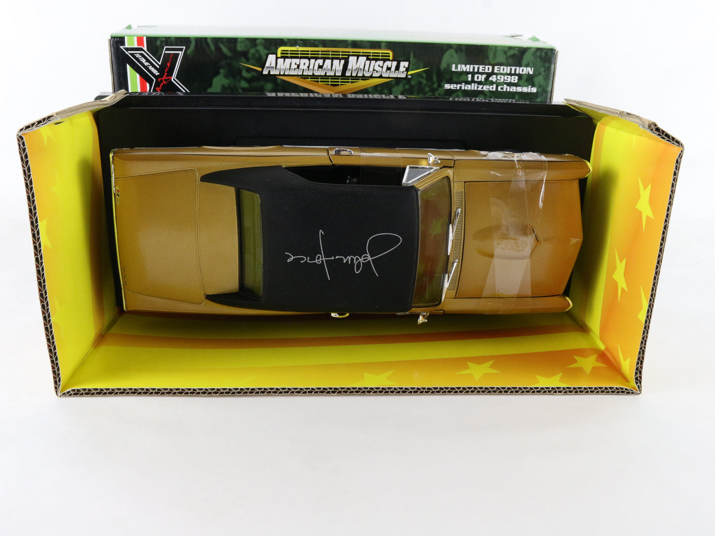 1966 Pontiac GTO Gold John Force Signed American Muscle ERTL 1:18 1/4998 32893
