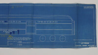 Chicago & North Western C&NW Lettering Train Blueprint J-19226c Jan 22 1930 48"