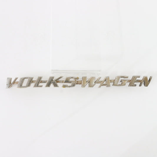 Vintage Volkswagen VW Metal Silver Emblem Name Badge