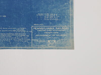 Pennsylvania PRR Freight Car Air Brake Arrangement Blueprint C-52112 1915 34"