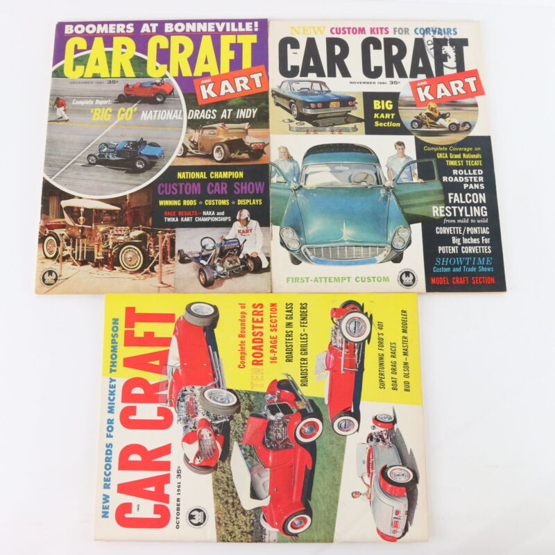 Lot Of 6 Car Craft July Aug Sep Oct Nov Dec 1961 Vintage Car Magazines