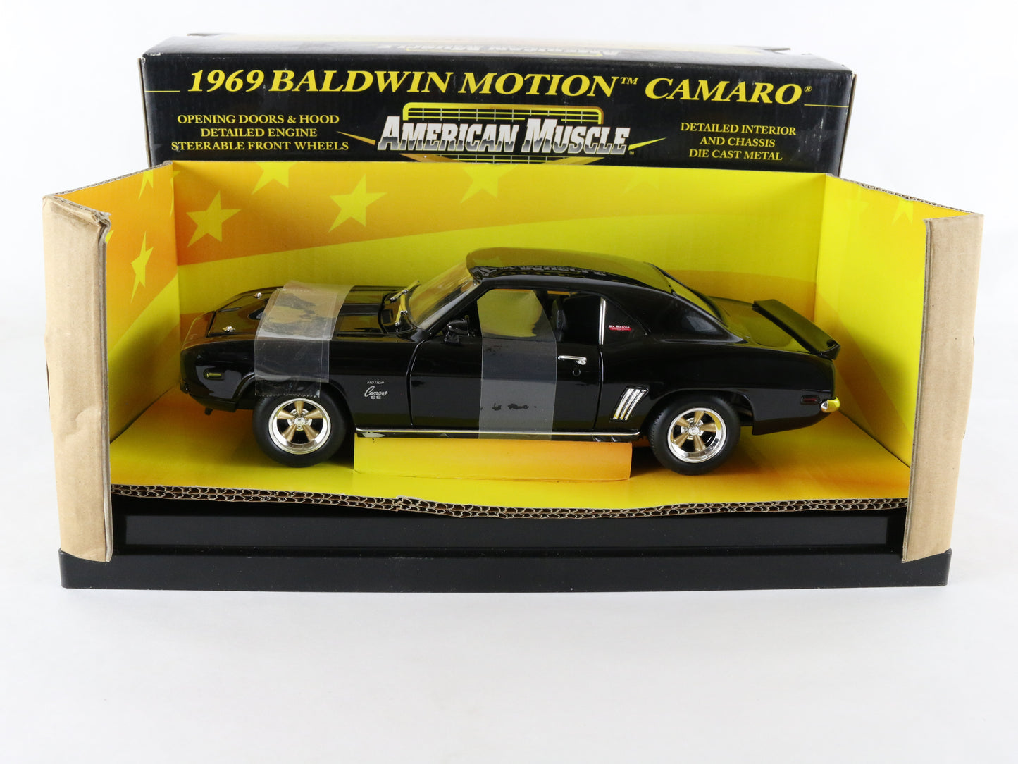 1969 Chevy Camaro Baldwin Motion Black American Muscle ERTL 1:18 Diecast 32472