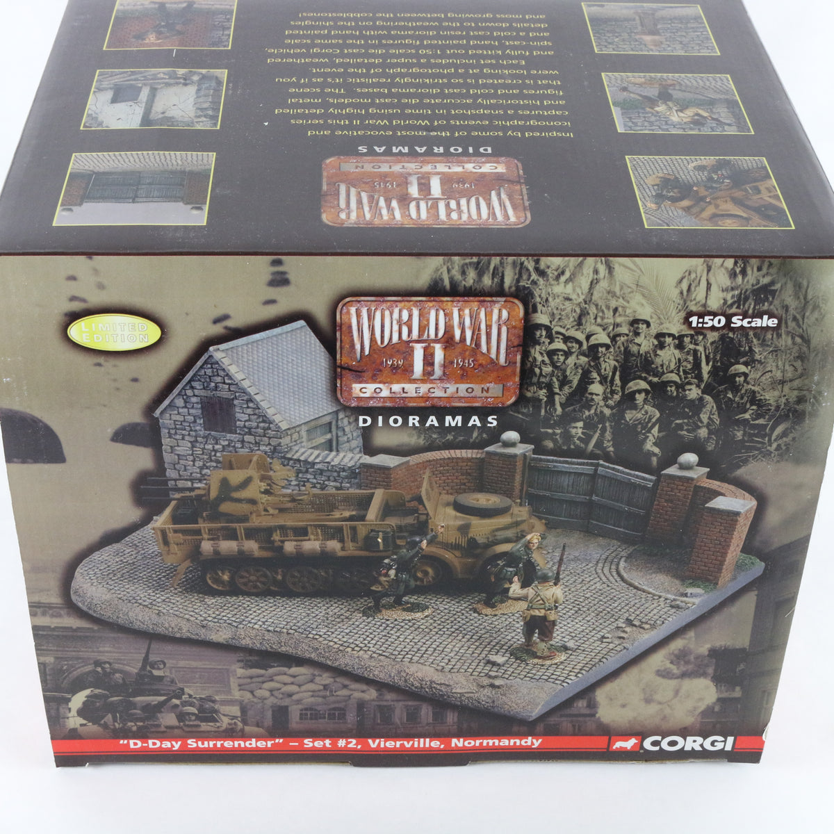 D-Day Surrender Set 2 German Sdkfz7 Quad Flak Gun WW2 Diorama Corgi 1:50 US61002