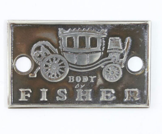 Body By Fisher Antique Automotive Brass Maker���s Plate 1.5��� Metal