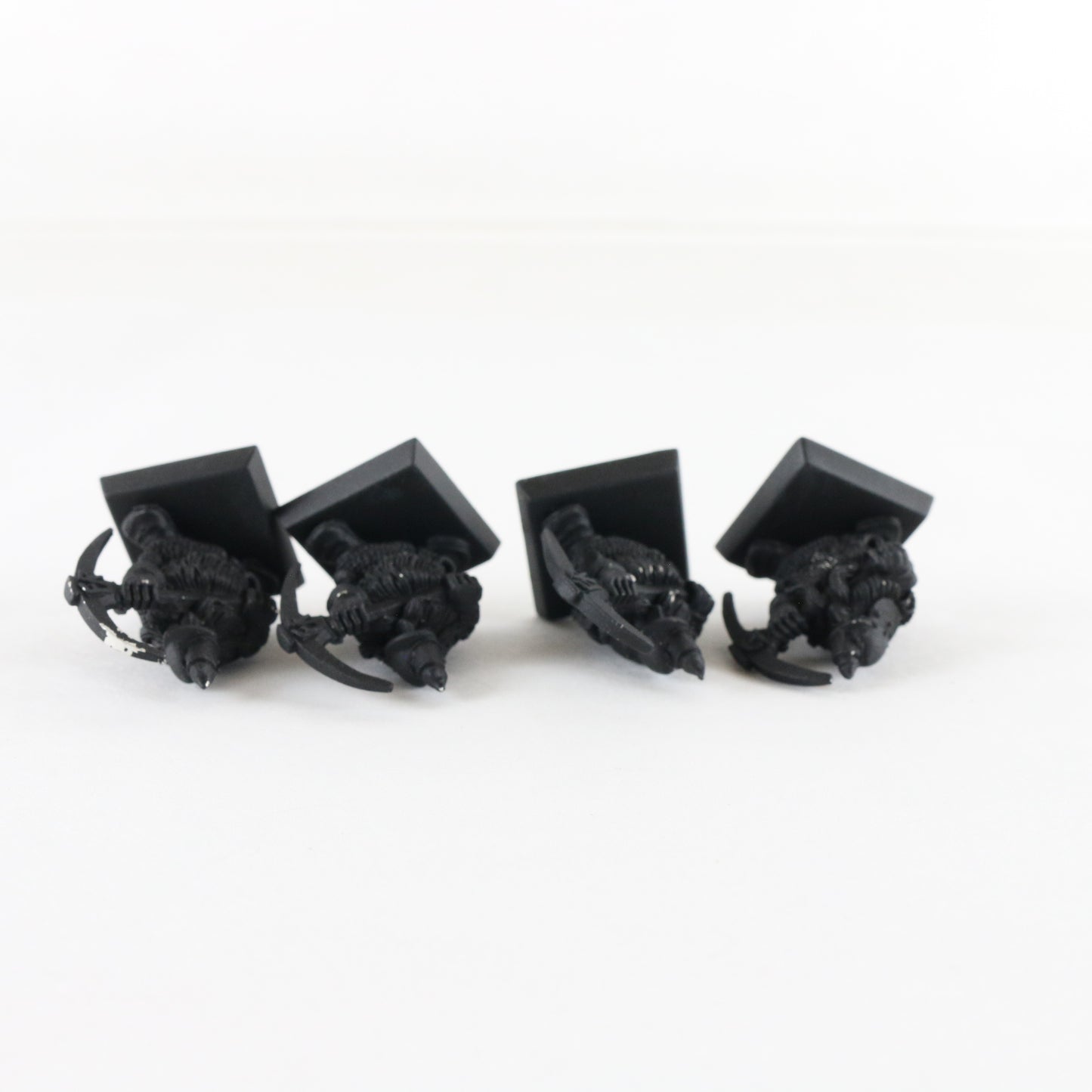 Lot Of 4 Dwarf Miners Citadel Warhammer 8044/2 Black Painted Metal Figures