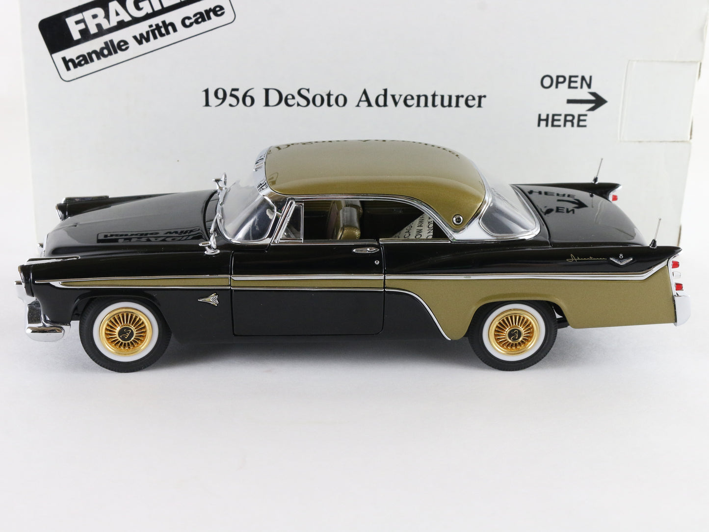 1956 Desoto Adventurer Black Gold Danbury Mint 1:24 Diecast Model Car