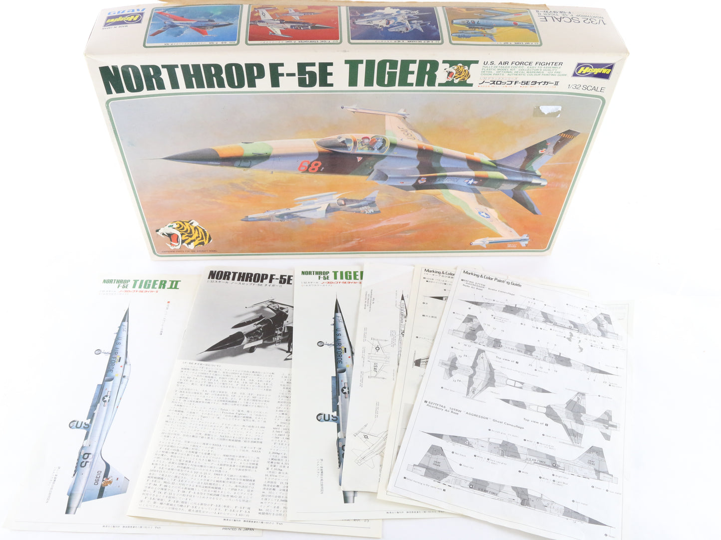 Northrop F-5E Tiger II Us Fighter Plane Hasegawa 1:32 Model Aircraft Kit S22
