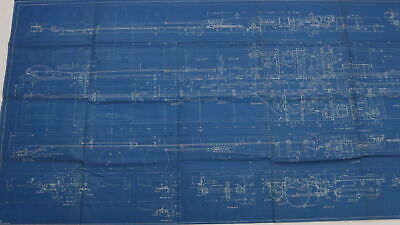 New York Central NYC Brake Arrangement 74' 4 3/4 Dining Cars Blueprint 1928 90"