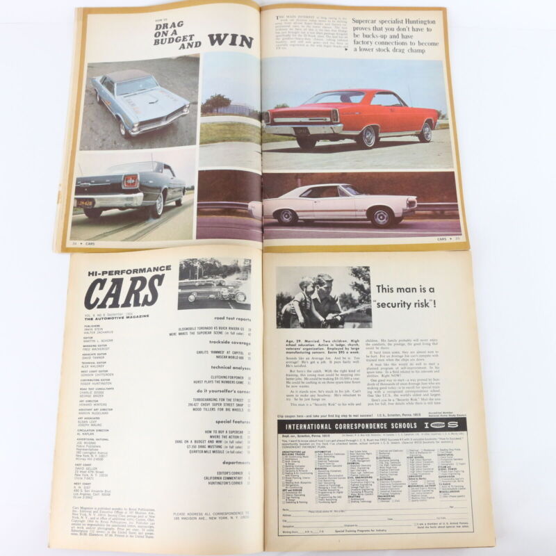 Lot Of 4 Hi-performance Cars Aug Sept Mar 1966 Vintage Car Magazines