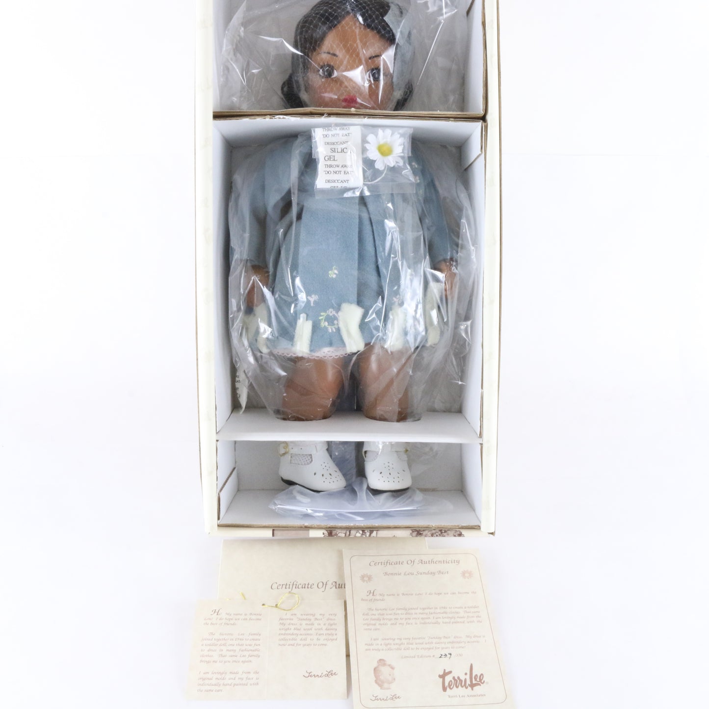 Terri Lee Bonnie Lou Sunday Best Black 16" Doll W/ Blue Dress & Extras 90023