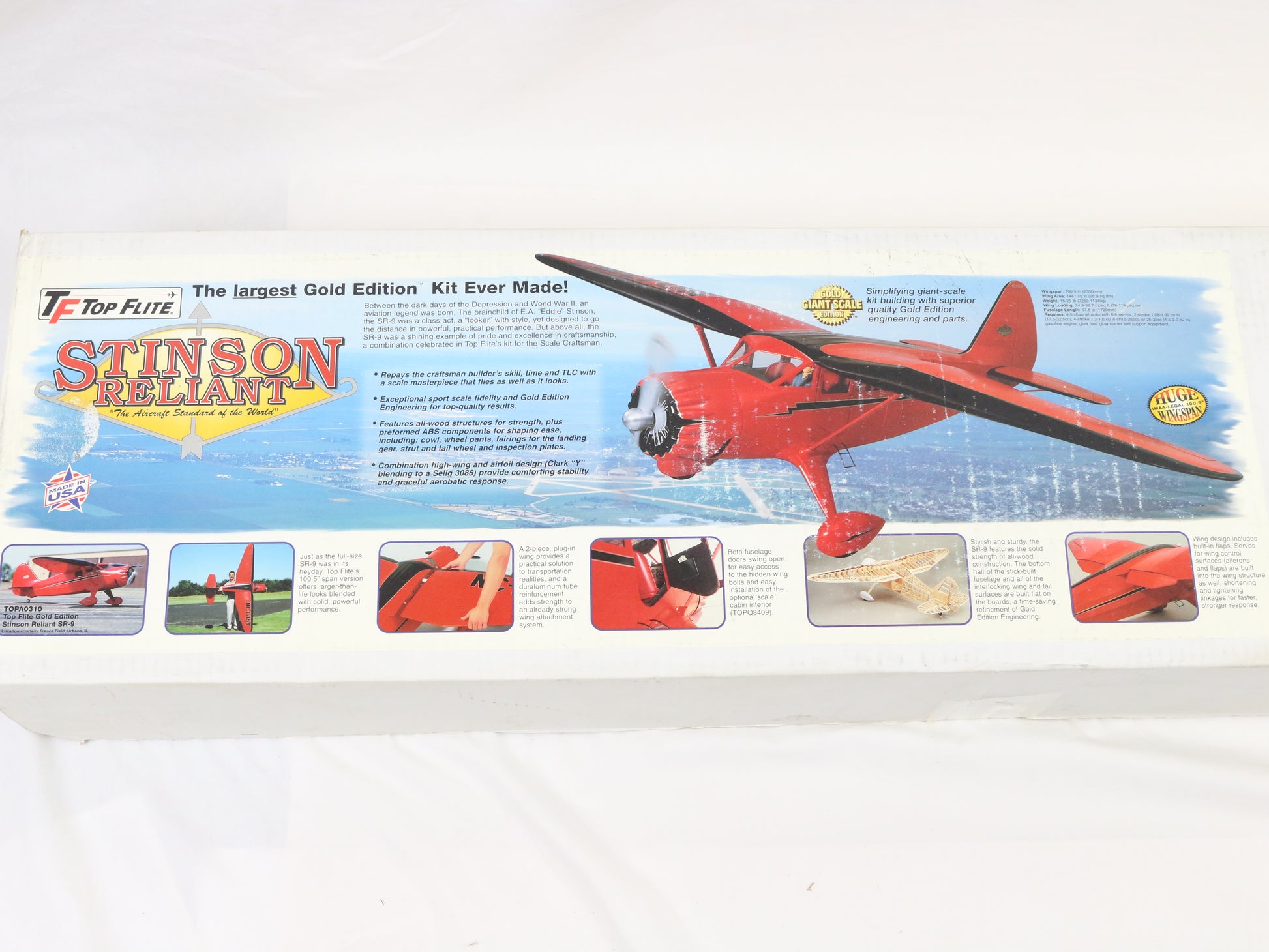 Top Flite Gold Edition Stinson Reliant Sr-9 100.5” Wingspan