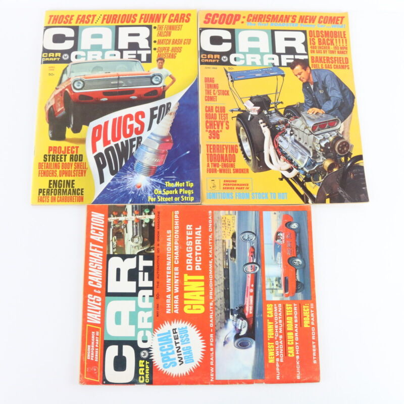 Lot Of 6 Car Craft Apr May June July 1966 Vintage Car Magazines