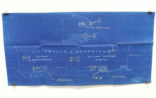 Louisville & Nashville L&NRR Stenciling Reefer Car Blueprint 1930 80389 30���