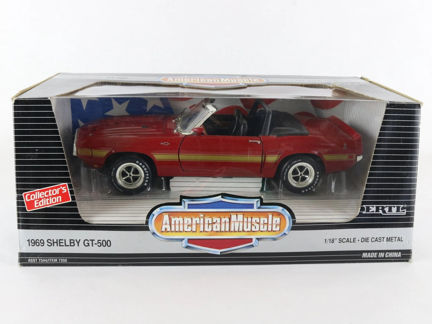 1969 Ford Mustang Shelby GT-500 Convertible Red American Muscle ERTL 1:18 7350