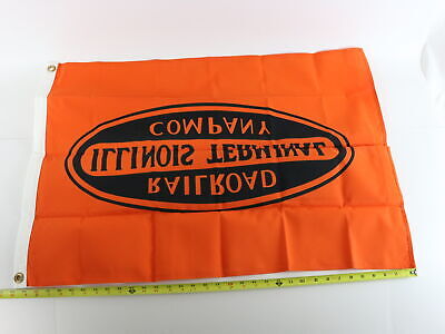 Illinois Terminal Railroad It Orange & Black Fabric Train Flag 2' By 3' USA