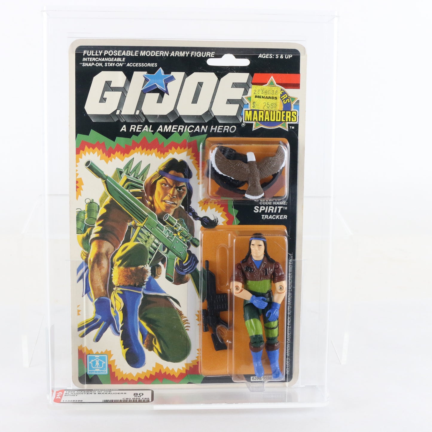 1989 GI Joe Slaughter Marauders Spirit Tracker 3.75" Figure 80 NM AFA Graded