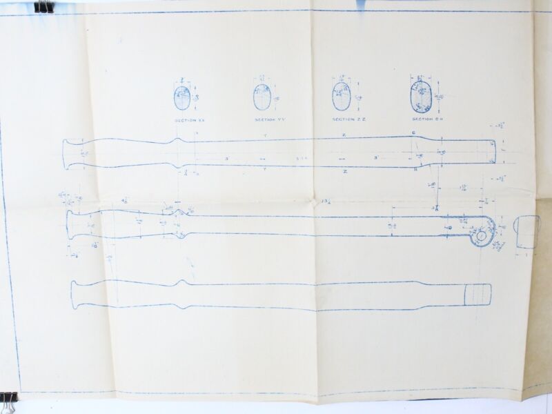 United States Blackall Brake Handle 55 Ton Hopper Car N-17B Train Blueprint 34"