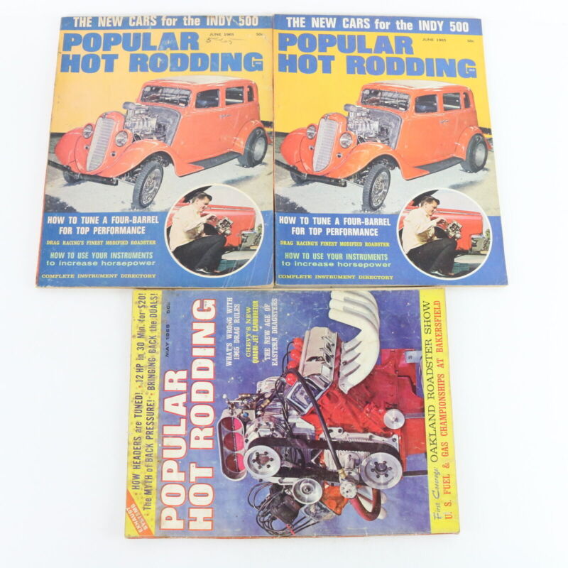 Lot Of 6 Popular Hot Rodding March April May June 1965 Vintage Car Magazines