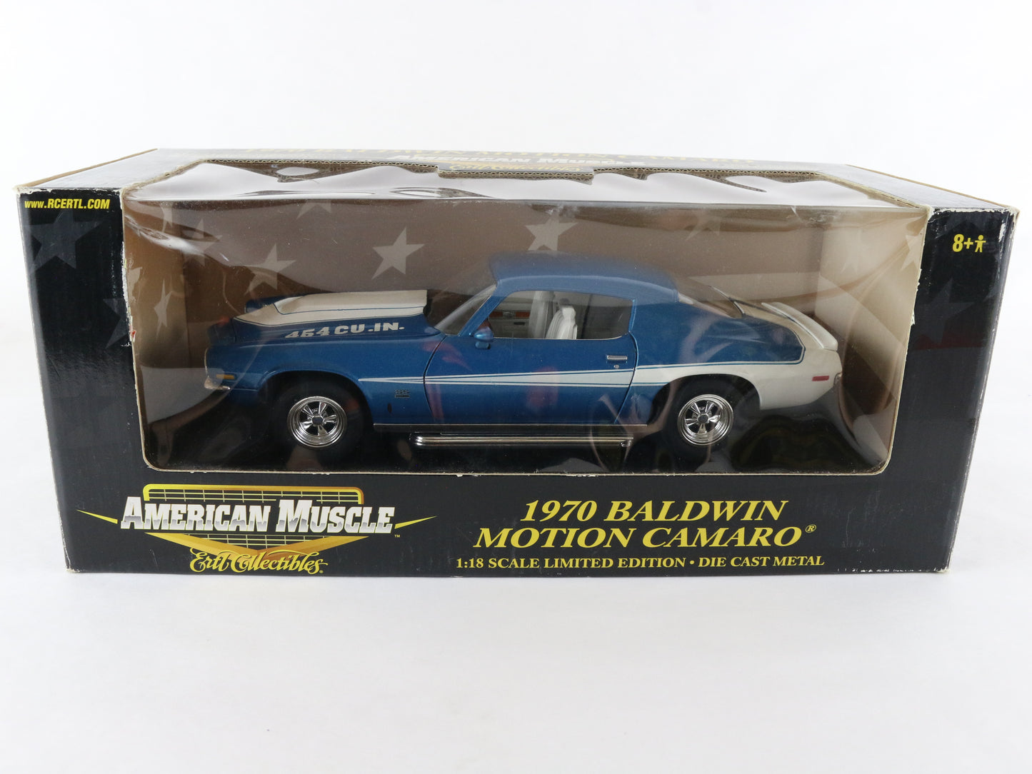 ERTL American Muscle 1:18 1970 Chevy Camaro Baldwin Motion Blue Diecast 36673