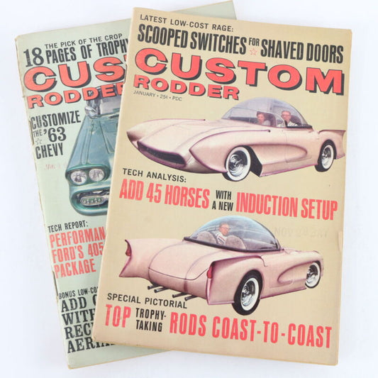 Lot Of 2 Custom Rodder January February 1963 Vintage Car Magazines