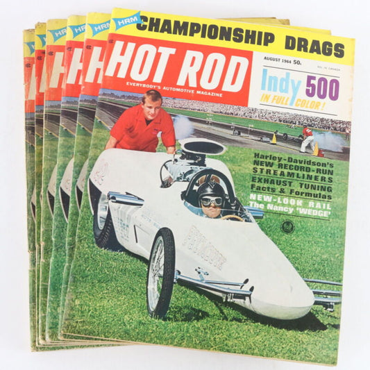 Lot Of 6 Hot Rod Championship Drags August 1964 Vintage Car Magazines