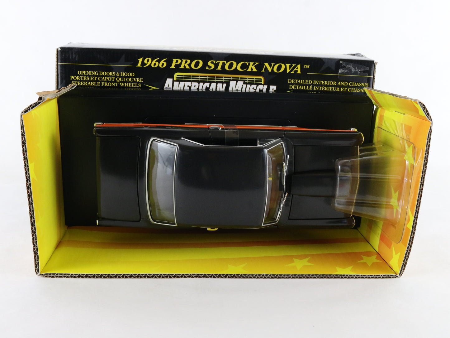 1966 Chevy Nova Pro Stock Orange Black American Muscle ERTL 1:18 Model Car 36269