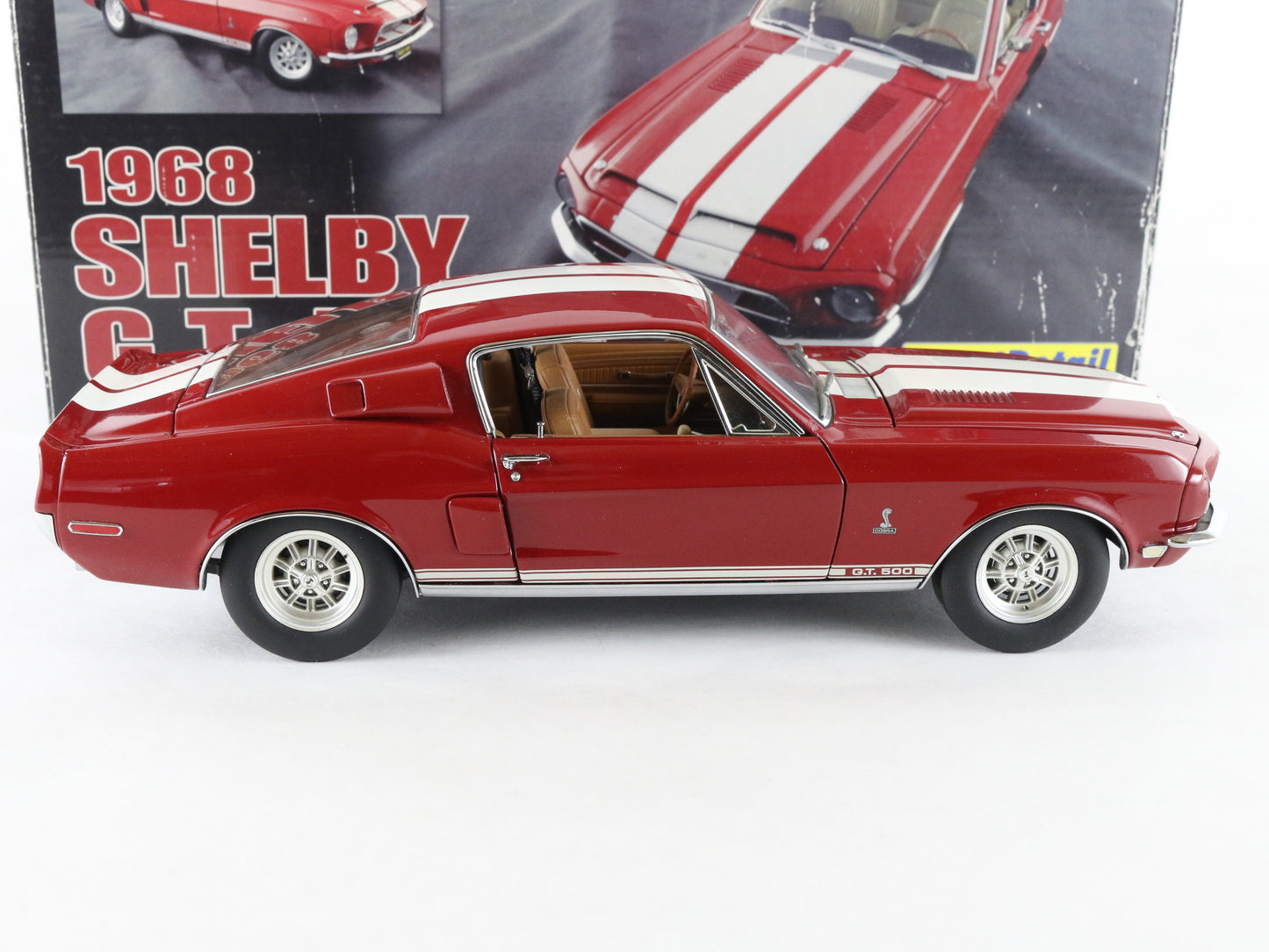 1968 Shelby GT 500 Red & White Exact Detail Replicas 1:18 Metal Model Car