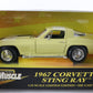 1967 Chevy Corvette Sting Ray Yellow American Muscle ERTL 1:18 Diecast 32273