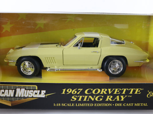 1967 Chevy Corvette Sting Ray Yellow American Muscle ERTL 1:18 Diecast 32273