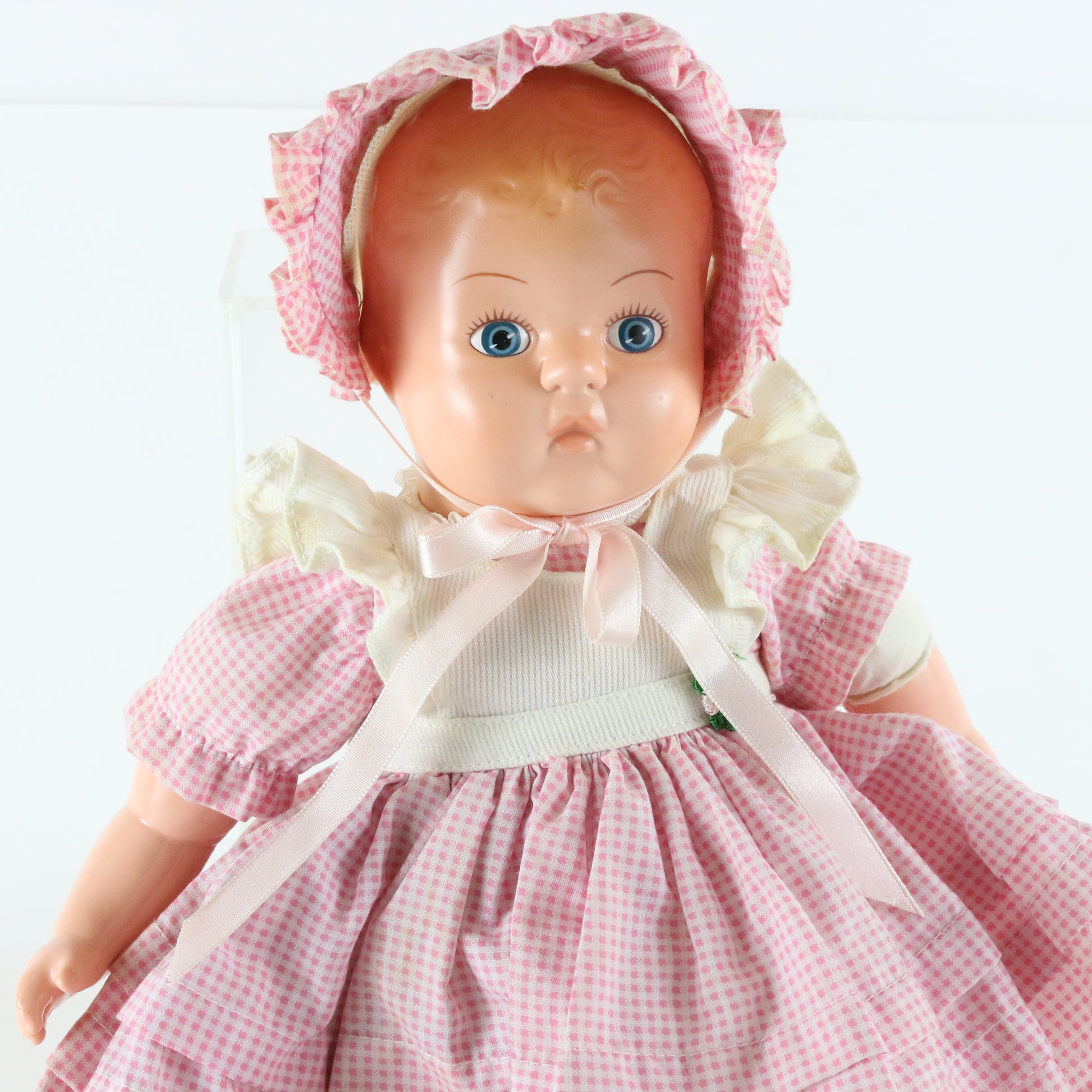 Gold Medal Baby Pink Dress Girl Horsman 13.5" Doll W/ Cap