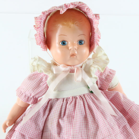 Gold Medal Baby Pink Dress Girl Horsman 13.5" Doll W/ Cap