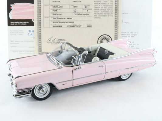 1959 Cadillac Series 62 Convertible Pink Danbury Mint 1:24 Model 
