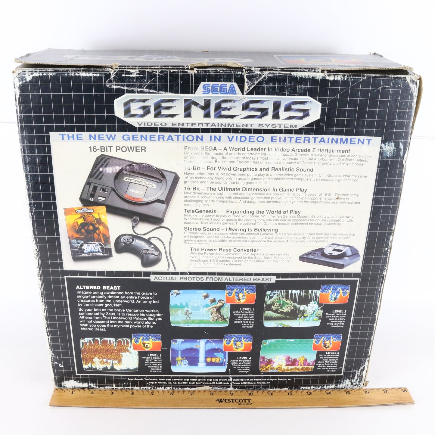 Vintage Sega Genesis Video Game Console 16 Bit Power Altered Beast W/ Box