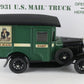 1931 Ford Model A US Mail Delivery Truck Green Danbury Mint 1:24 Diecast Model