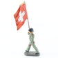 Elastolin WWII Swiss Armed Forces Flag Bearer German Made Toy Soldier 3"