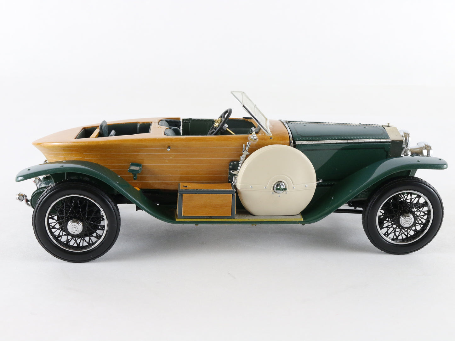 1914 Rolls Royce Silver Ghost Woody Green Franklin Mint 1:24 Model Car