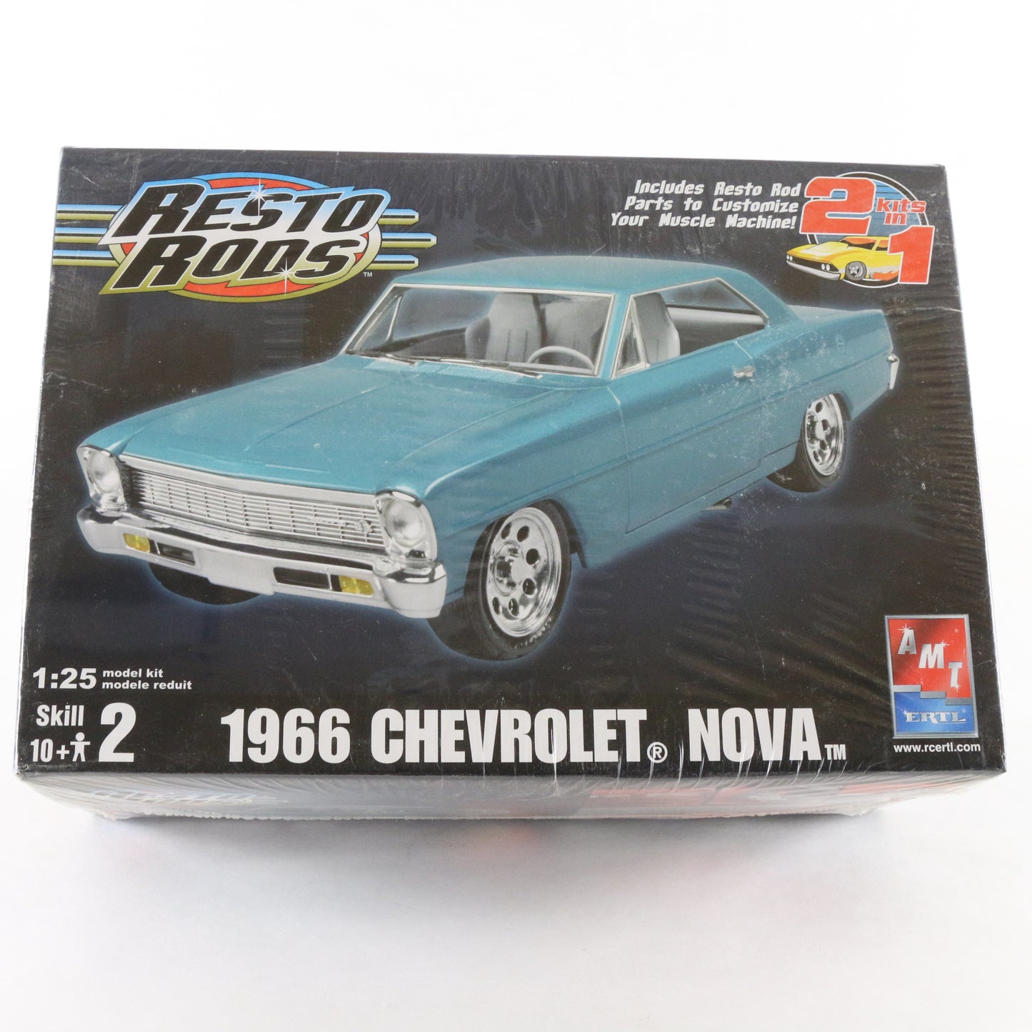 1966 Chevrolet Nova Resto Rods AMT ERTL 1:25 2 In 1 Plastic Model Kit 38373