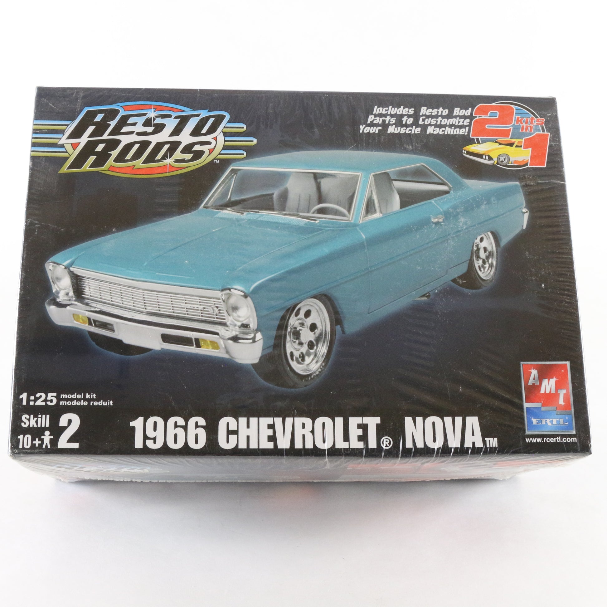 1966 Chevrolet Nova Resto Rods AMT ERTL 1:25 2 In 1 Plastic Model Kit 38373